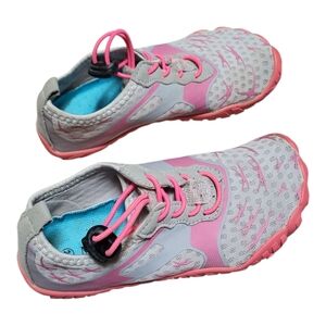 Merence Kids Pink and Gray Water Shoes with Mesh Upper - Size 28 USA 11